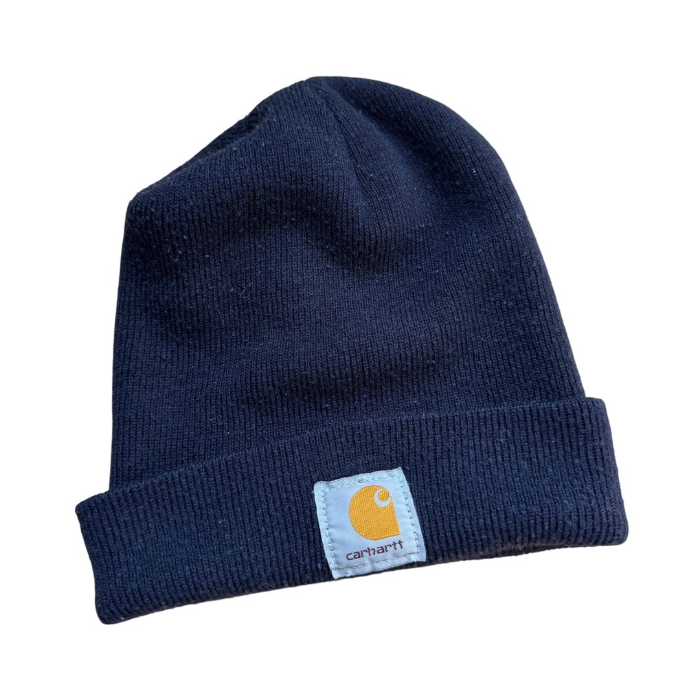 Carhartt Mens A18 NVY Navy Blue Acrylic Watch Hat Beanie Made‎ in USA S15